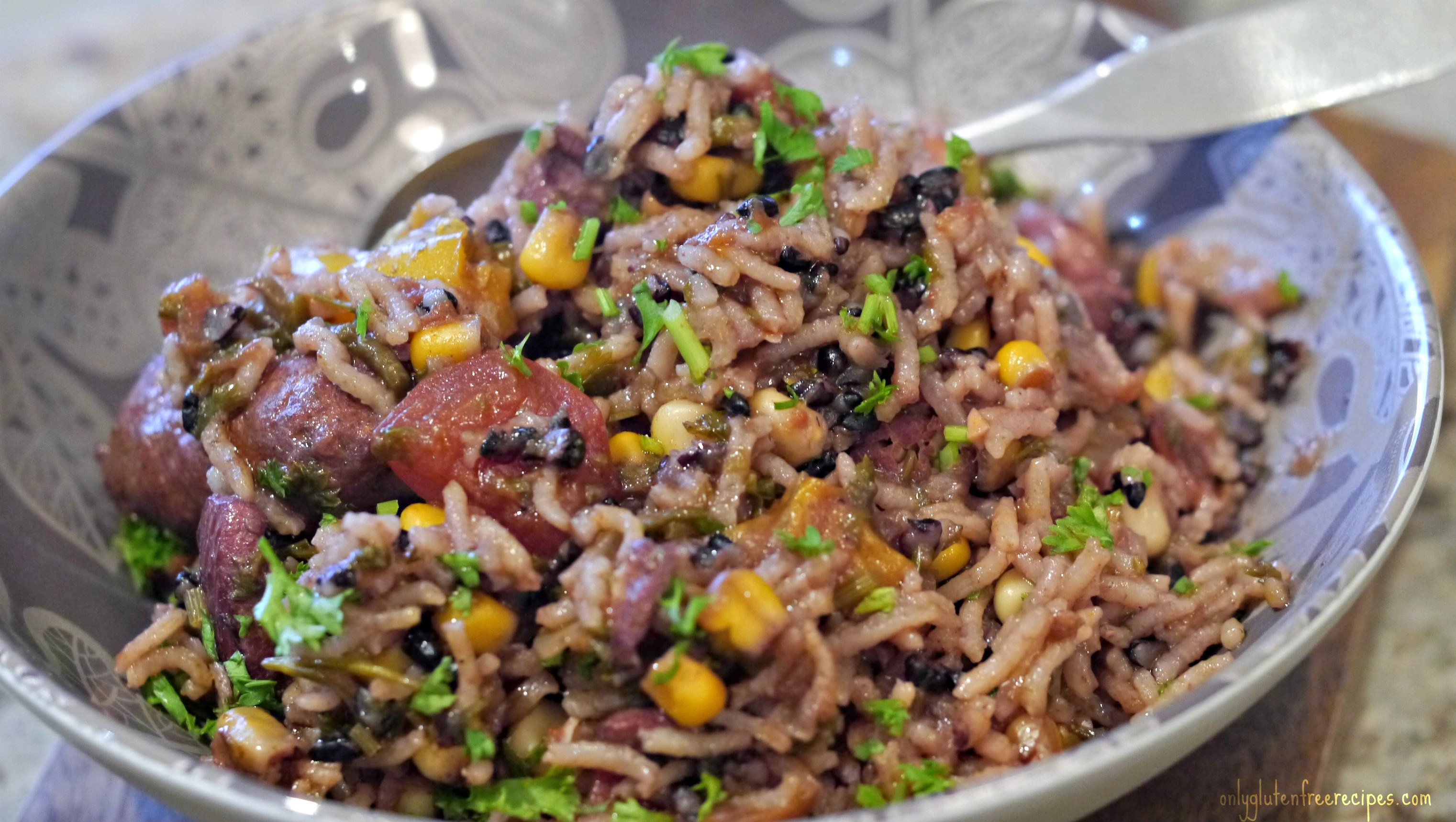 Chicken and Chorizo Jambalaya with Black Rice - Only Gluten Free Recipes