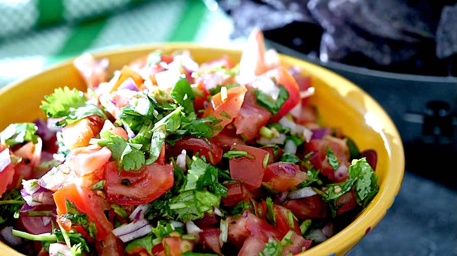 Mexican authentic salsa in a bowl