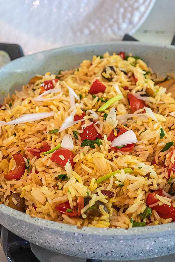 Spanish rice in a bowl