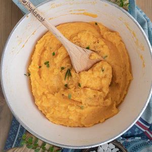 Yam And Sweet Potato Mash With Coconut Milk