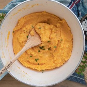 Yam And Sweet Potato Mash With Coconut Milk