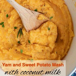 Yam And Sweet Potato Mash With Coconut Milk