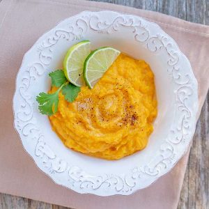 Yam And Sweet Potato Mash With Coconut Milk