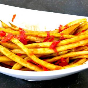 Yellow Beans With Garlic and Tomatoes