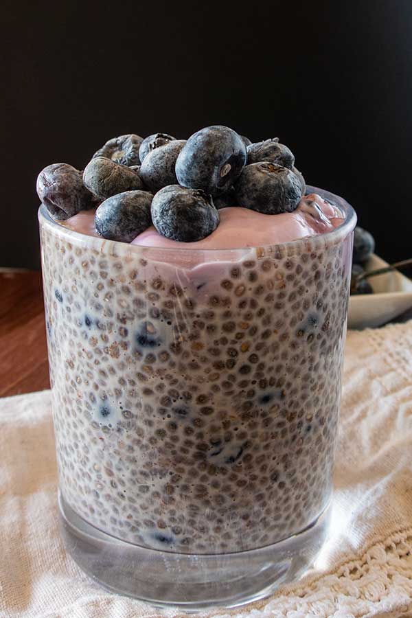 Vanilla Chia Seed Pudding With Blueberries