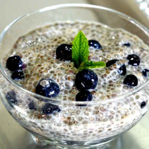 Vanilla Chia Pudding With Blueberries