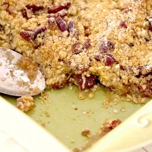 Gluten Free Quinoa Rhubarb Apple Crisp