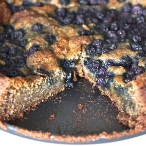 Rustic Banana Bread Topped With Blueberries