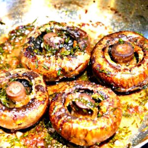 Portobello Mushrooms in Dubonnet and Garlic Sauce