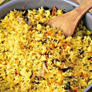 Rice With Parsley, Mushrooms And Carrots