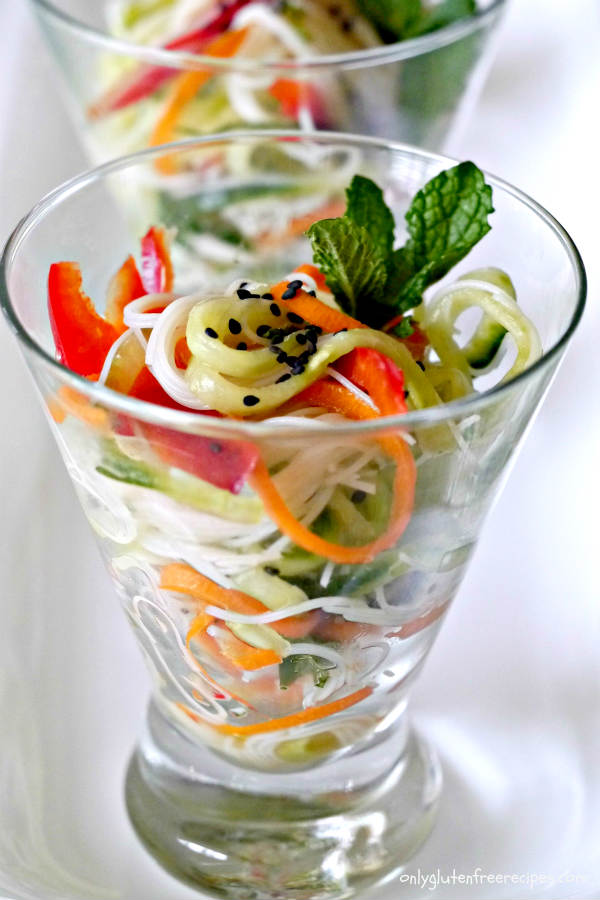 rice noodle salad, gluten free