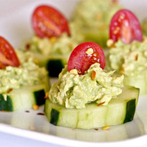 Cucumber Bites With Spicy Guacamole