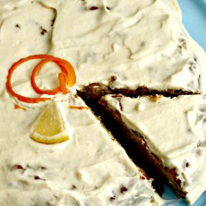 Gluten-Free Deluxe Carrot Cake With Lemon Icing