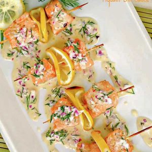 Salmon Pops With Piquant Dill Sauce