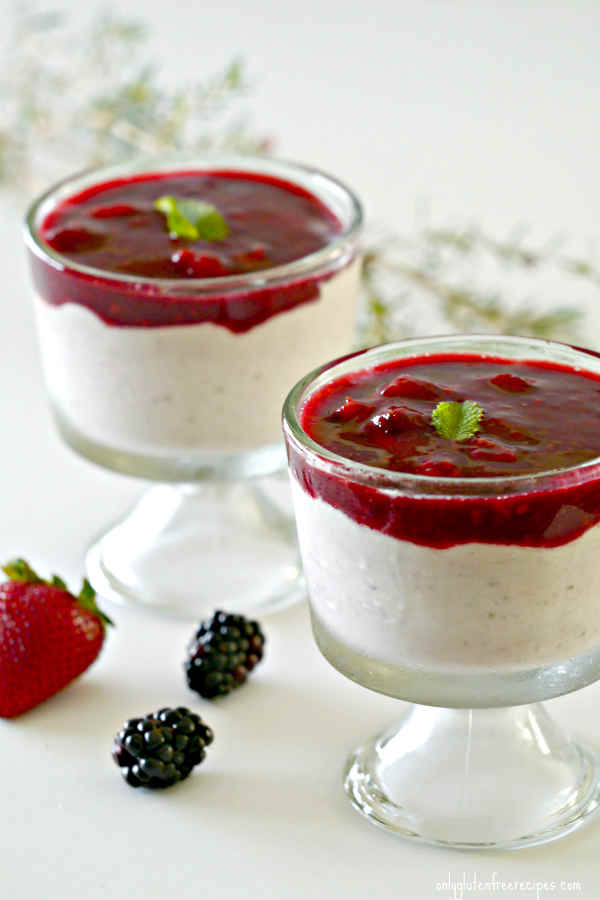 Strawberry Ricotta Mousse With Blackberry Topping