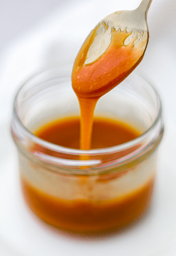 orange marinade in a glass jar