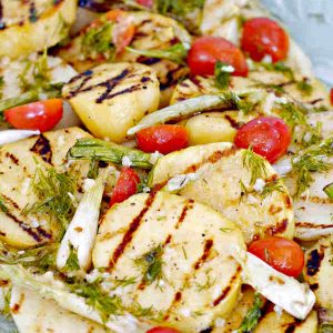Grilled Potatoes with Mustard Dill Vinaigrette