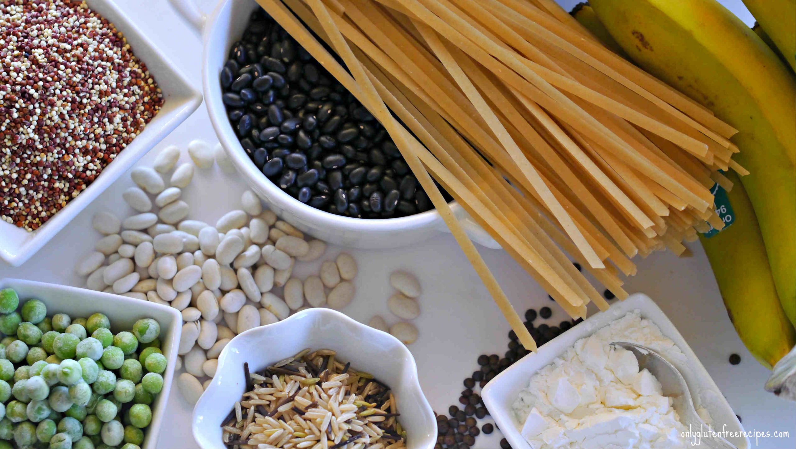 pantry ingredients, pasta, legumes, flour