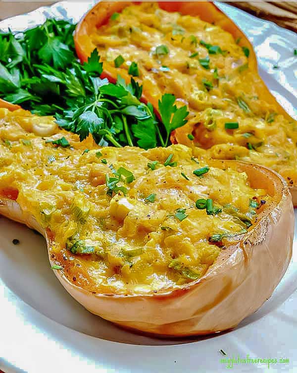 stuffed butternut squash, gluten free, vegetarian