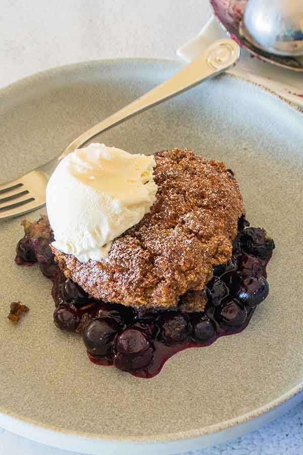 grain free blueberry cobbler