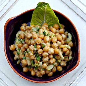 Chickpeas with Light Honey Mustard Dressing
