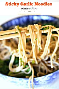 sticky garlic noodles, gluten free