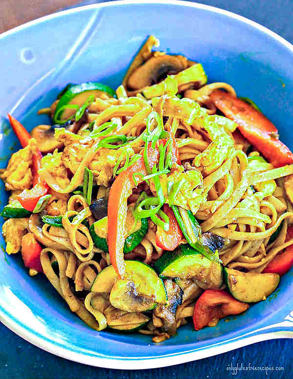 singapore noodles in a bowl