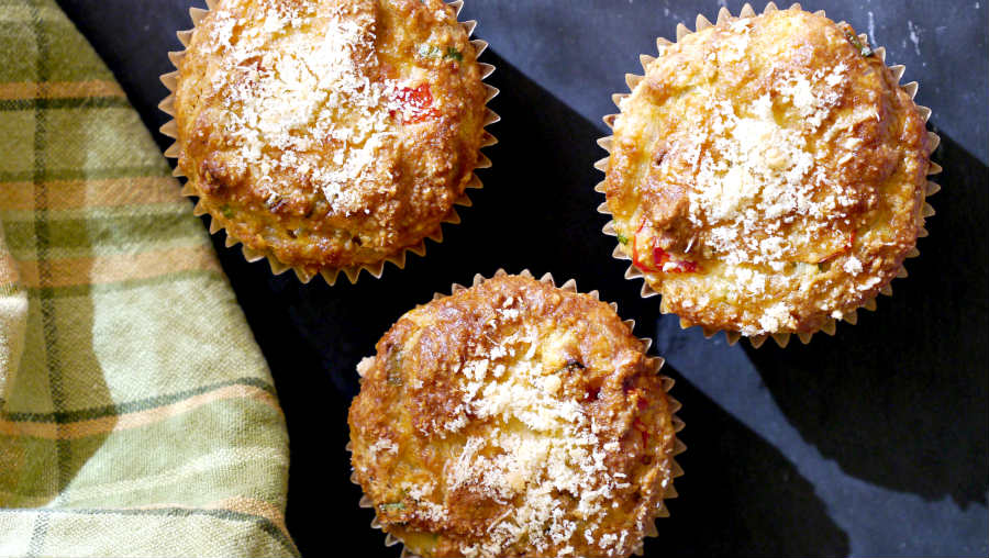 3 GLUTEN FREE VEGETARIAN pizza, muffins on a plate