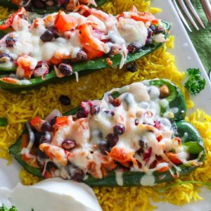 Roasted Stuffed Poblano Peppers