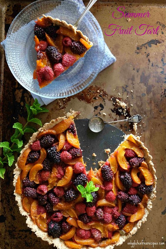 a slice of fresh fruit tart, gluten free