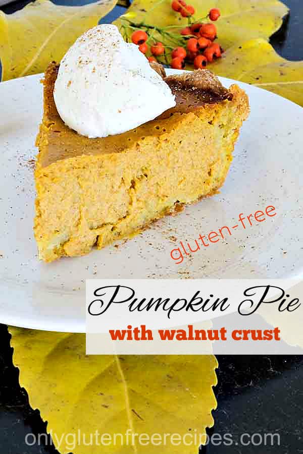 Gluten-Free Pumpkin Pie with Walnut Crust