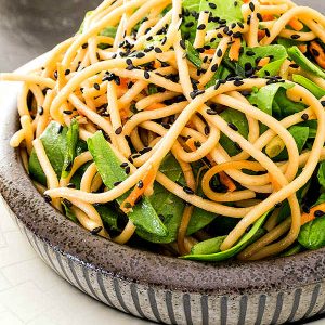 Spinach and Carrot Soba Noodle Salad