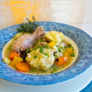 Chicken Stew with Gluten Free Buttermilk Dumplings