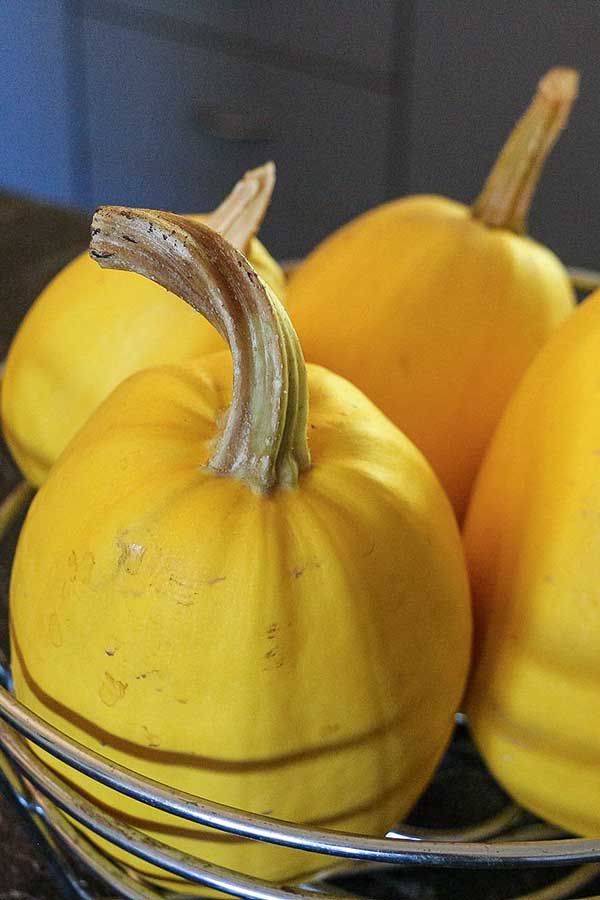 whole spaghetti squash in a bowl