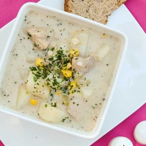 Gluten Free Chicken, Potato and Corn Chowder in 30 minutes
