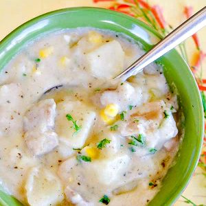 Gluten Free Chicken, Potato and Corn Chowder in 30 minutes