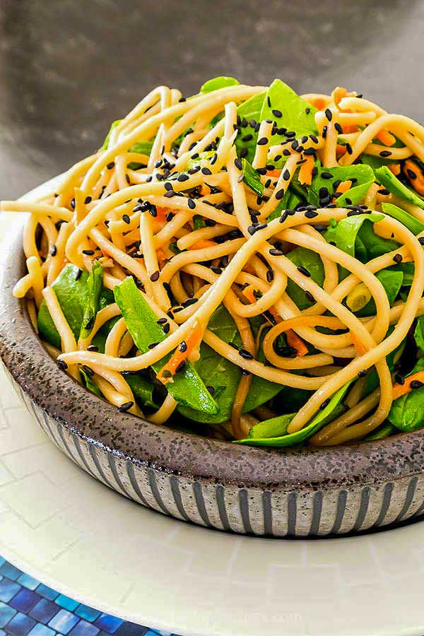 soba salad with kale, leafy greens recipes