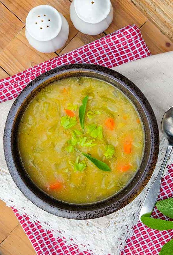 immune boosting celery soup in a bowl