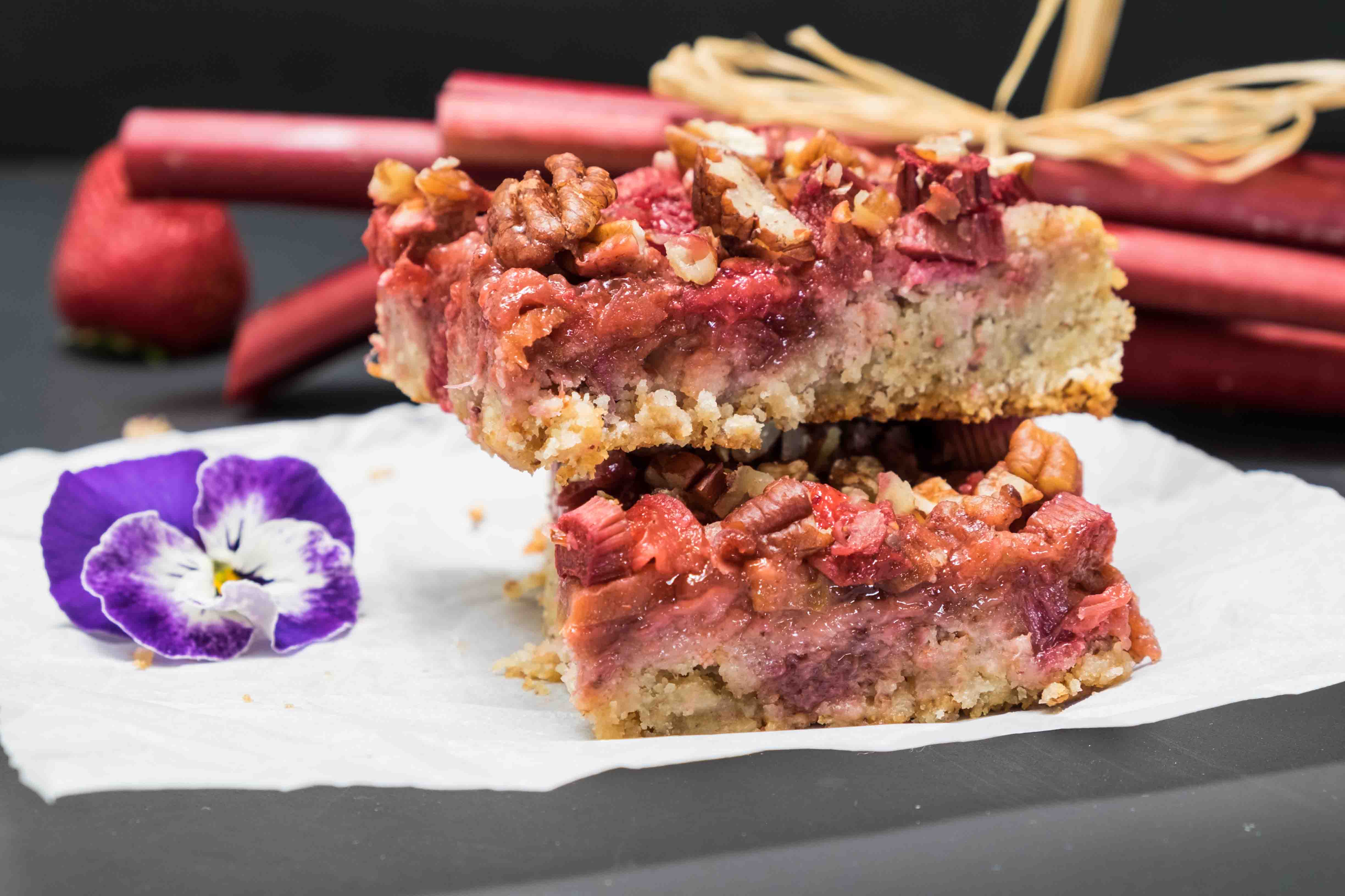 Baked Ginger parking with Rhubarb