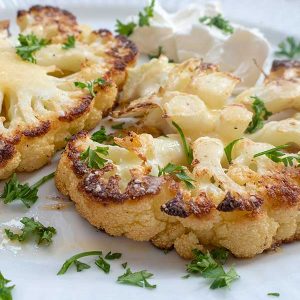 Cauliflower Steak with Cashew Sauce