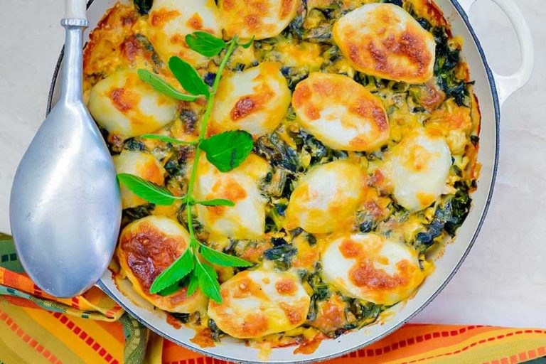 moroccan lamb casserole in a skillet