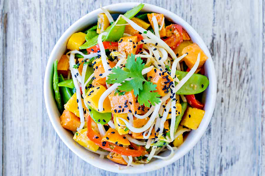 noodles roasted veggie salad gluten free