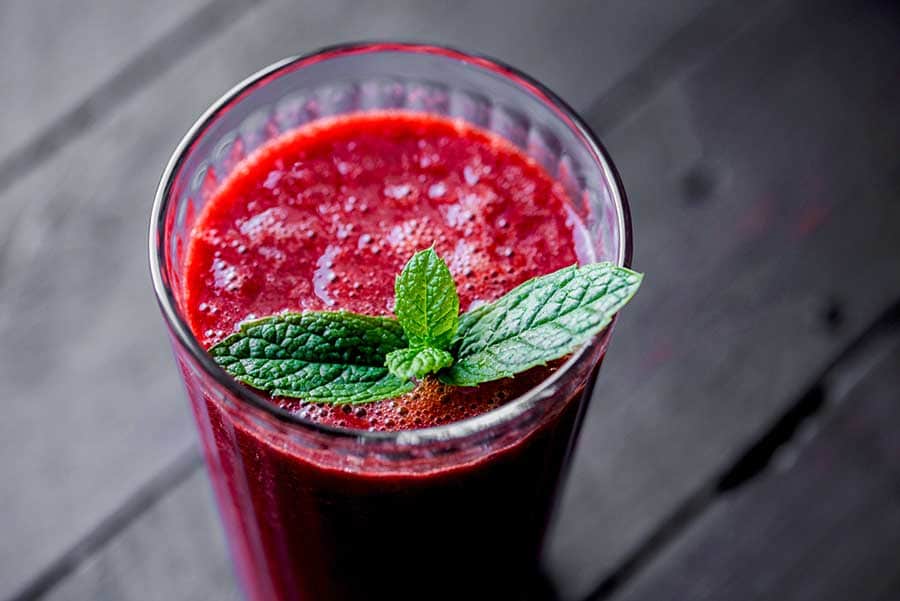 beetroot juice for acne in a glass