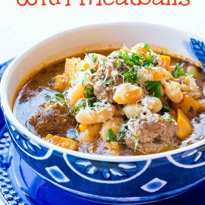Tuscan White Bean Soup with Meatballs