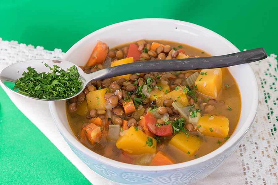 vegan, lentil, butternut, squash, soup