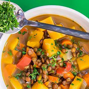 Vegan Lentil Butternut Squash Soup