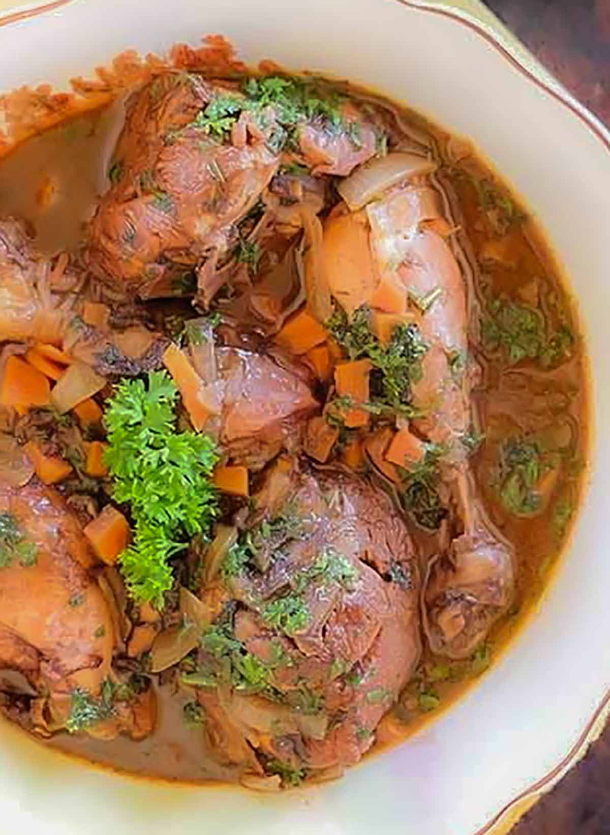Authentic Caribbean Chicken Stew in Light Coconut Broth