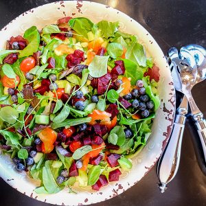 Rainbow Salad with Tamari Honey Vinaigrette