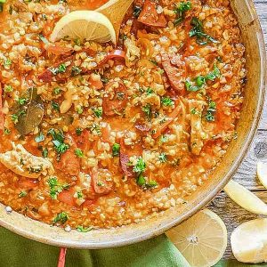 Chicken and Chorizo Cauliflower Paella