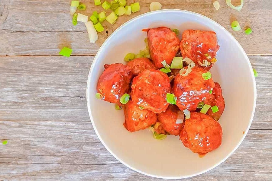 firecracker meatballs in a bowl for game day